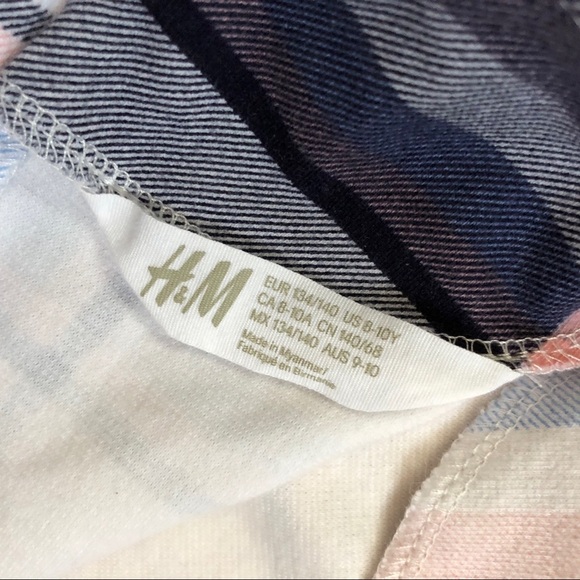 H&M Girls 8-10 Blue and Pink Plaid Pleated Shift Dress Pockets Academic School - Picture 8 of 8